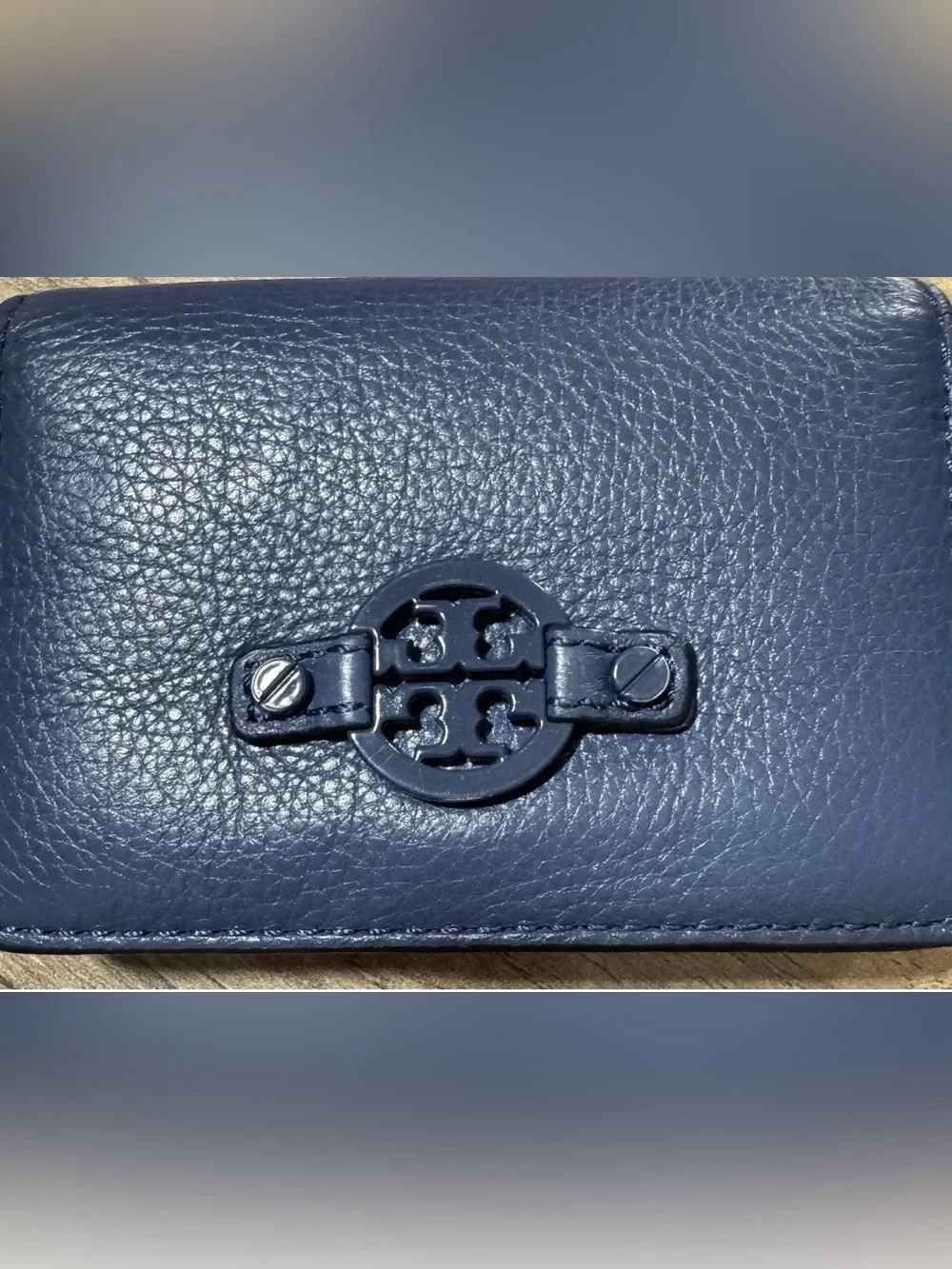 Tory Burch navy leather wallet